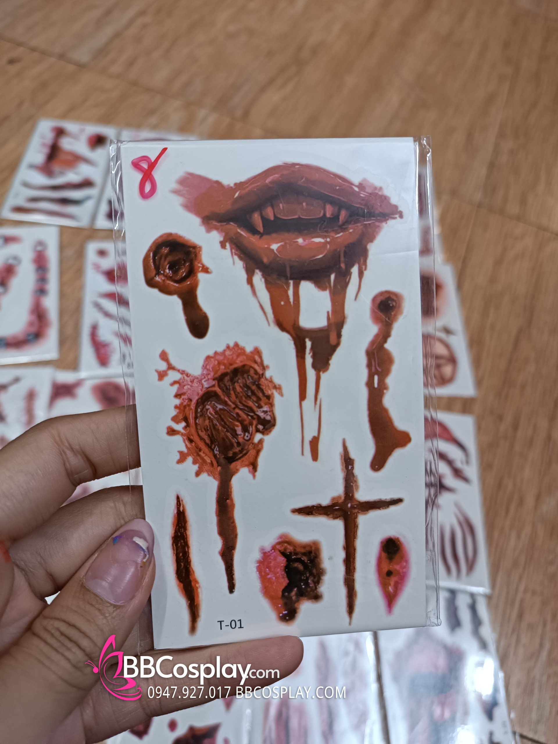 Hình Xăm Dán Halloween - Hình Xăm Sẹo Giả