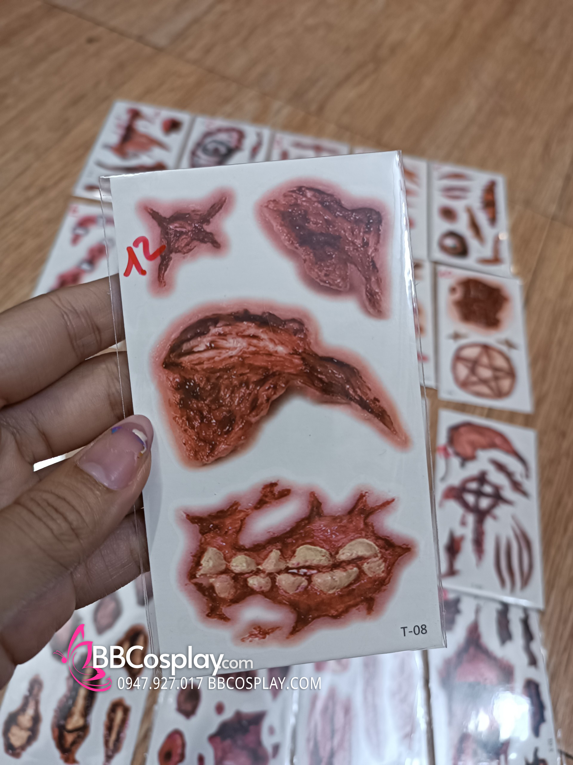 Hình Xăm Dán Halloween - Hình Xăm Sẹo Giả