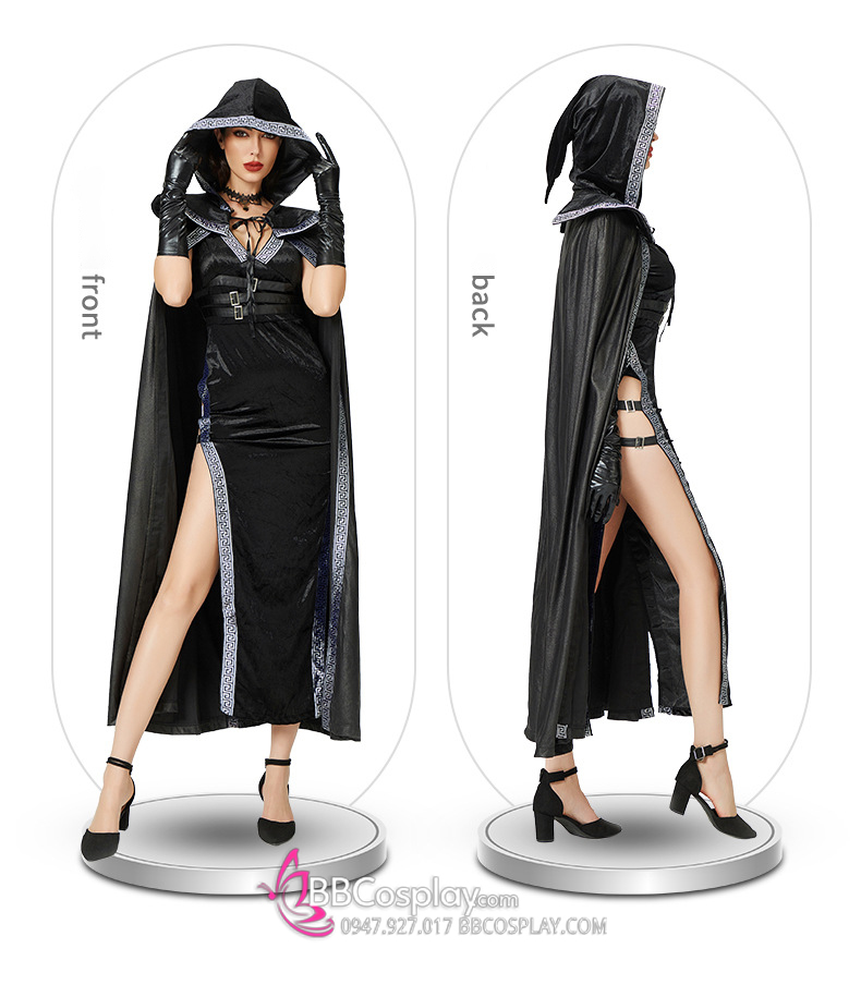 Halloween Trang Phục Phù Thuỷ Urban Warlock Quyền Lực