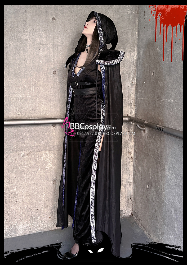 Halloween Trang Phục Phù Thuỷ Urban Warlock Quyền Lực