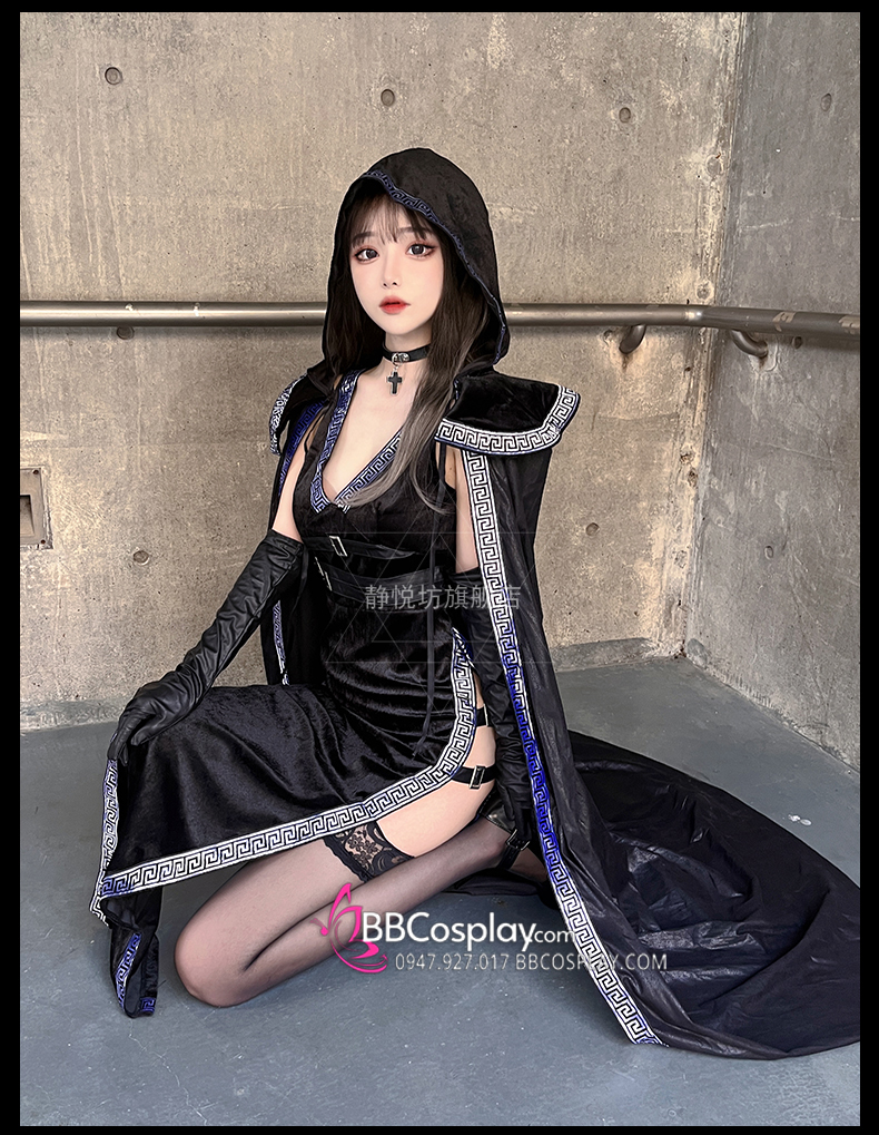 Halloween Trang Phục Phù Thuỷ Urban Warlock Quyền Lực