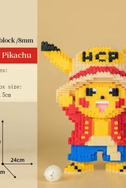 Mô Hình Lắp Ráp Lego Pikachu Cosplay Luffy Dễ Thương