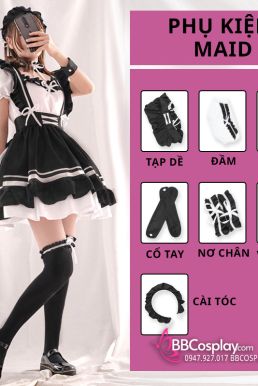 Đồ Nàng Hầu Maid Nikki Tạp Dề Đen