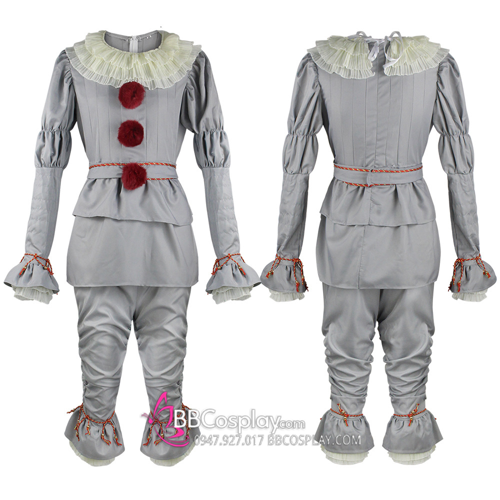 Quần Áo Pennywise Hoá Trang Halloween - Phiên Bản Xám Mờ