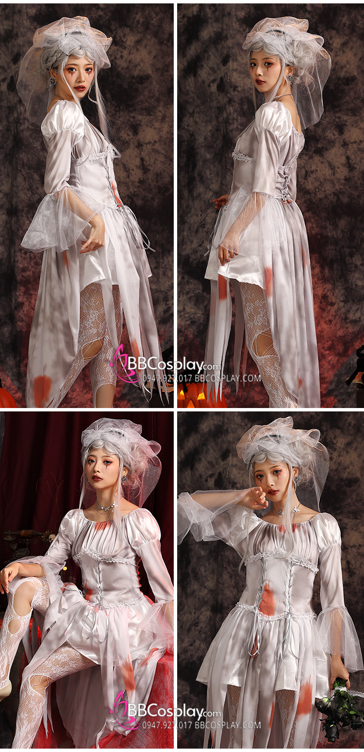 Trang Phục Cô Dâu Của Quỷ Bigsize Cho Nam Hoá Trang Lễ Hội Halloween