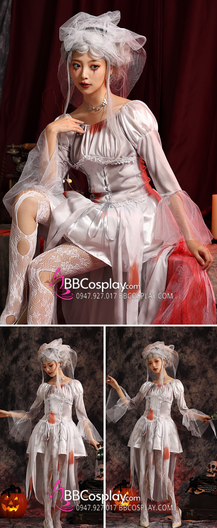 Trang Phục Cô Dâu Của Quỷ Bigsize Cho Nam Hoá Trang Lễ Hội Halloween
