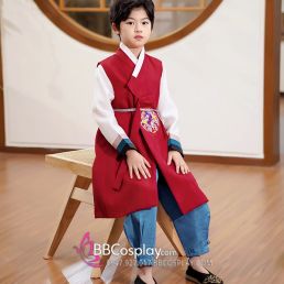 Hanbok Hàn Quốc Công Tử Cho Bé Vải Gấm Cao Cấp Chuẩn Hàn