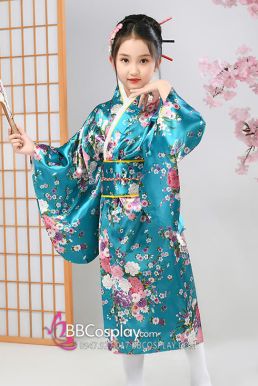 Kimono Nhật Cho Bé Gái - Phi Xanh Hoa