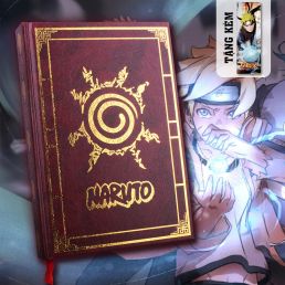 Sổ Tay Naruto - Bìa Da PU In Nhũ Vàng