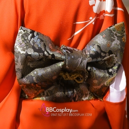 Obi Kimono - Thắt Lưng Kimono Nhật Nơ Gấm Đen