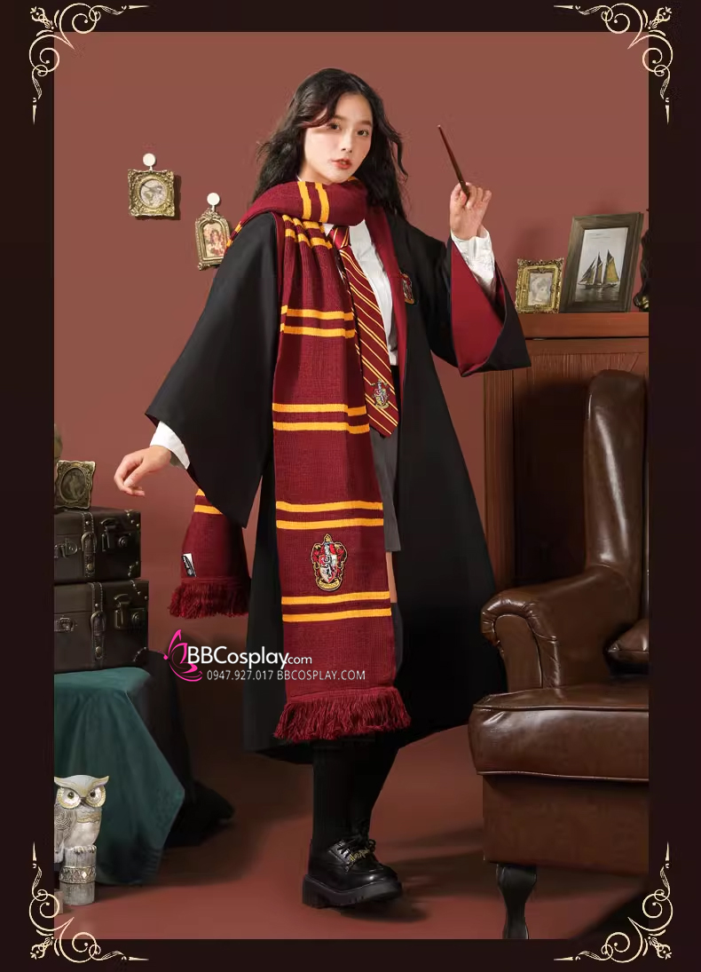 Khăn Choàng Cổ Thi Đấu Trường Hogwarts - Nhà Godric Gryffindor Dài 175Cm X 25Cm