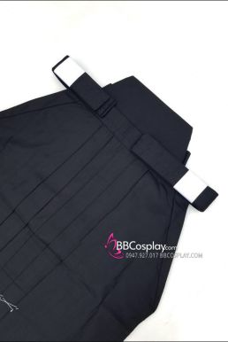 Chỉ Hakama Đen Trơn Chuẩn Nhật
