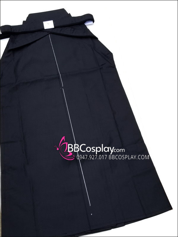 Chỉ Hakama Đen Trơn Chuẩn Nhật