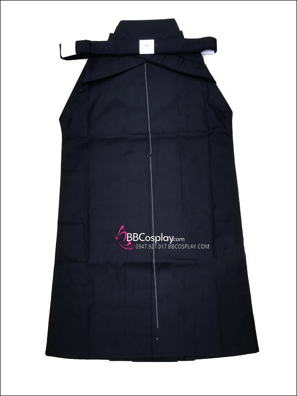 Chỉ Hakama Đen Trơn Chuẩn Nhật