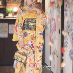Kimono Nhật Bản Vàng