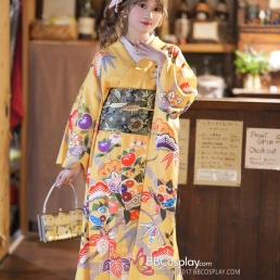 Furisode Kimono Suzuko No Aki - Vàng Chiều Thu Của Nhánh Tuyết Tùng
