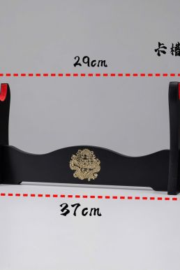 Giá Để Kiếm Gỗ Lót Nhung 1 Tầng Hình Rồng Mạ Vàng