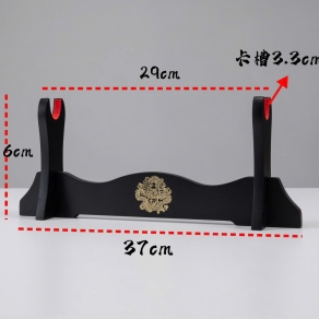 Giá Để Kiếm Gỗ Lót Nhung 1 Tầng Hình Rồng Mạ Vàng