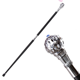 Gậy Quý Tộc Kim Loại Màu Bạc Đầu Tròn Có Lưới