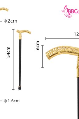 Gậy Quý Tộc Kim Loại Vàng Đầu Dây Xích