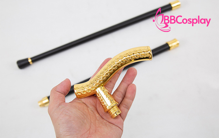 Gậy Quý Tộc Kim Loại Vàng Đầu Dây Xích