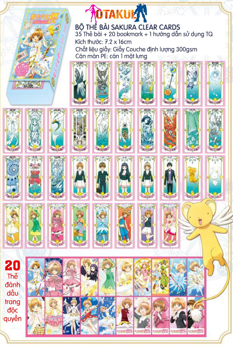 Bộ Bài Sakura Clear Cards Mới 55 Lá
