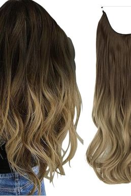 Tóc Giả Nửa Đầu Ombre Khói Vàng - Đón Đầu Xu Hướng