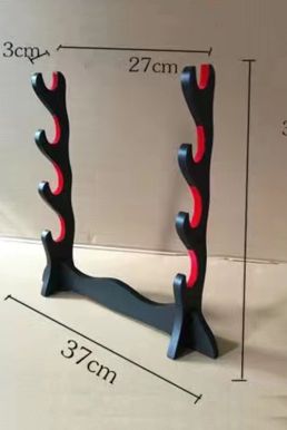 (Hàng Mới Về - HOT) Giá Đỡ Kiếm Để Bàn Gỗ MDF Lót Nhung Đỏ - Kệ Gác Kiếm Gỗ Đen Lót Nhung Đỏ 1 Tầng - 4 Tầng