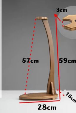 (Hàng Mới Về - HOT) Giá Đỡ Kiếm Để Bàn Gỗ MDF Cao 59Cm - Kệ Gác Kiếm Gỗ MDF Đen Nhám Hoặc Gỗ MDF Vàng Đế Tròn - Vuông