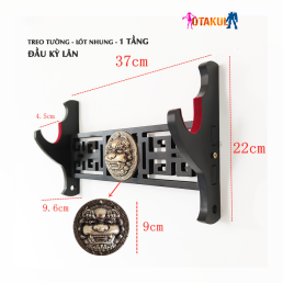 Giá Để Kiếm Treo Tường 1 Tầng CNC Khắc Hoạ Tiết Kỳ Lân Nổi 3D - Vẻ Đẹp Uy Quyền Và Sang Trọng