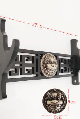 Giá Để Kiếm Treo Tường 1 Tầng CNC Khắc Hoạ Tiết Kỳ Lân Nổi 3D - Vẻ Đẹp Uy Quyền Và Sang Trọng