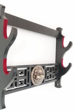Giá Để Kiếm Treo Tường 1 Tầng CNC Khắc Hoạ Tiết Kỳ Lân Nổi 3D - Vẻ Đẹp Uy Quyền Và Sang Trọng