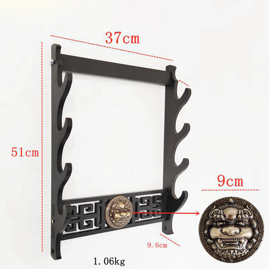 Giá Để Kiếm Treo Tường 1 Tầng CNC Khắc Hoạ Tiết Kỳ Lân Nổi 3D - Vẻ Đẹp Uy Quyền Và Sang Trọng