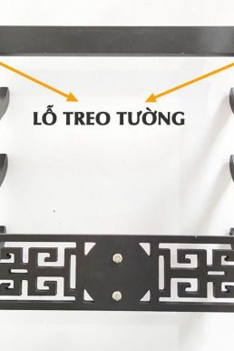 Giá Để Kiếm Treo Tường 2 Tầng CNC Khắc Hoạ Tiết Kỳ Lân Nổi 3D - Vẻ Đẹp Uy Quyền Và Sang Trọng
