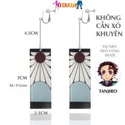 Cặp Bông Tai Kẹp Vành Chuẩn Trong Anime- Hóa Trang Nhân Vật Kimetsu No Yaiba Tanjirou Kamado - Không Cần Xỏ Khuyên Vẫn Đeo Được
