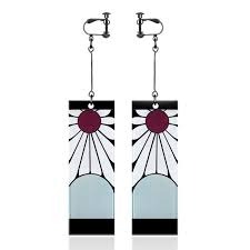 Cặp Bông Tai Kẹp Vành Chuẩn Trong Anime- Hóa Trang Nhân Vật Kimetsu No Yaiba Tanjirou Kamado - Không Cần Xỏ Khuyên Vẫn Đeo Được