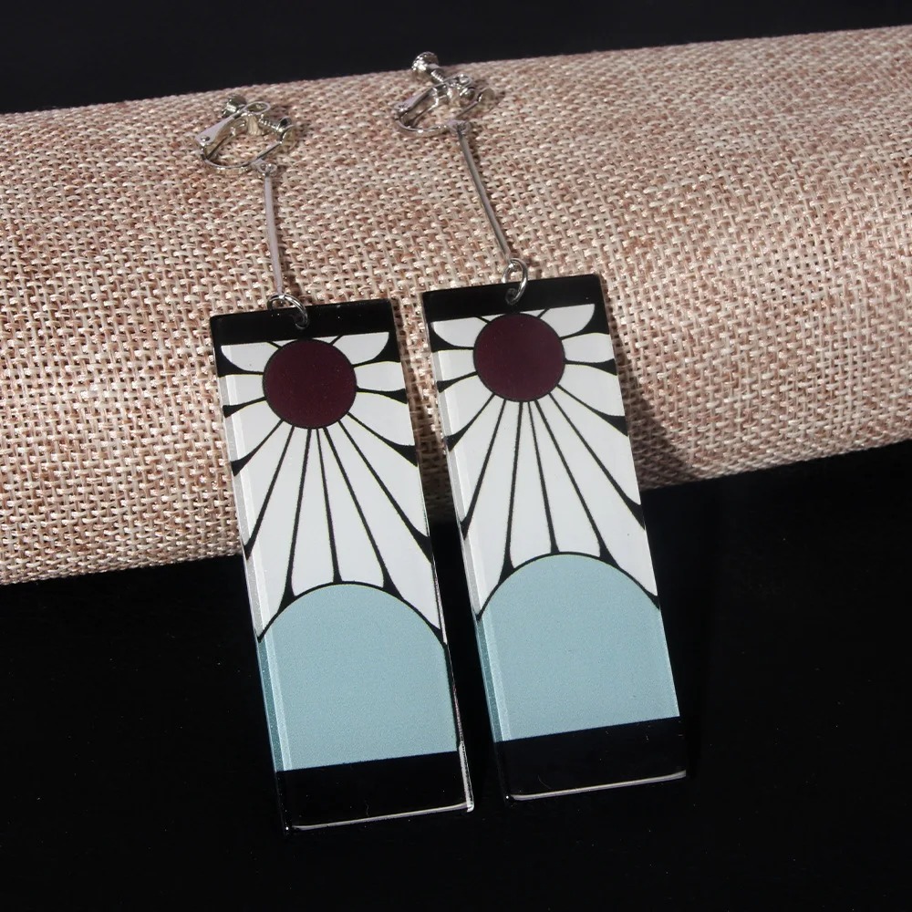 Cặp Bông Tai Kẹp Vành Chuẩn Trong Anime- Hóa Trang Nhân Vật Kimetsu No Yaiba Tanjirou Kamado - Không Cần Xỏ Khuyên Vẫn Đeo Được