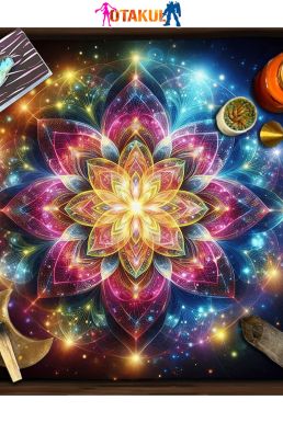 Thảm Trải Bài Fiber Cây Sự Sống Celtic 50*50Cm - Dùng Bói Bài Tarot - Bói Bài Sakura