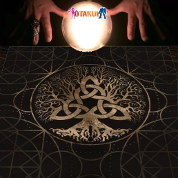 Thảm Trải Bài Fiber Cây Sự Sống Celtic 75*75Cm - Dùng Bói Bài Tarot - Bói Bài Sakura