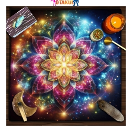 Thảm Trải Bài Fiber Mạn Đà La Ngũ Sắc 50*50Cm - Dùng Bói Bài Tarot - Bói Bài Sakura