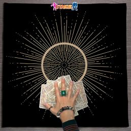 Thảm Trải Bài Fiber Tia Tâm Thức 75*75Cm - Dùng Bói Bài Tarot - Bói Bài Sakura