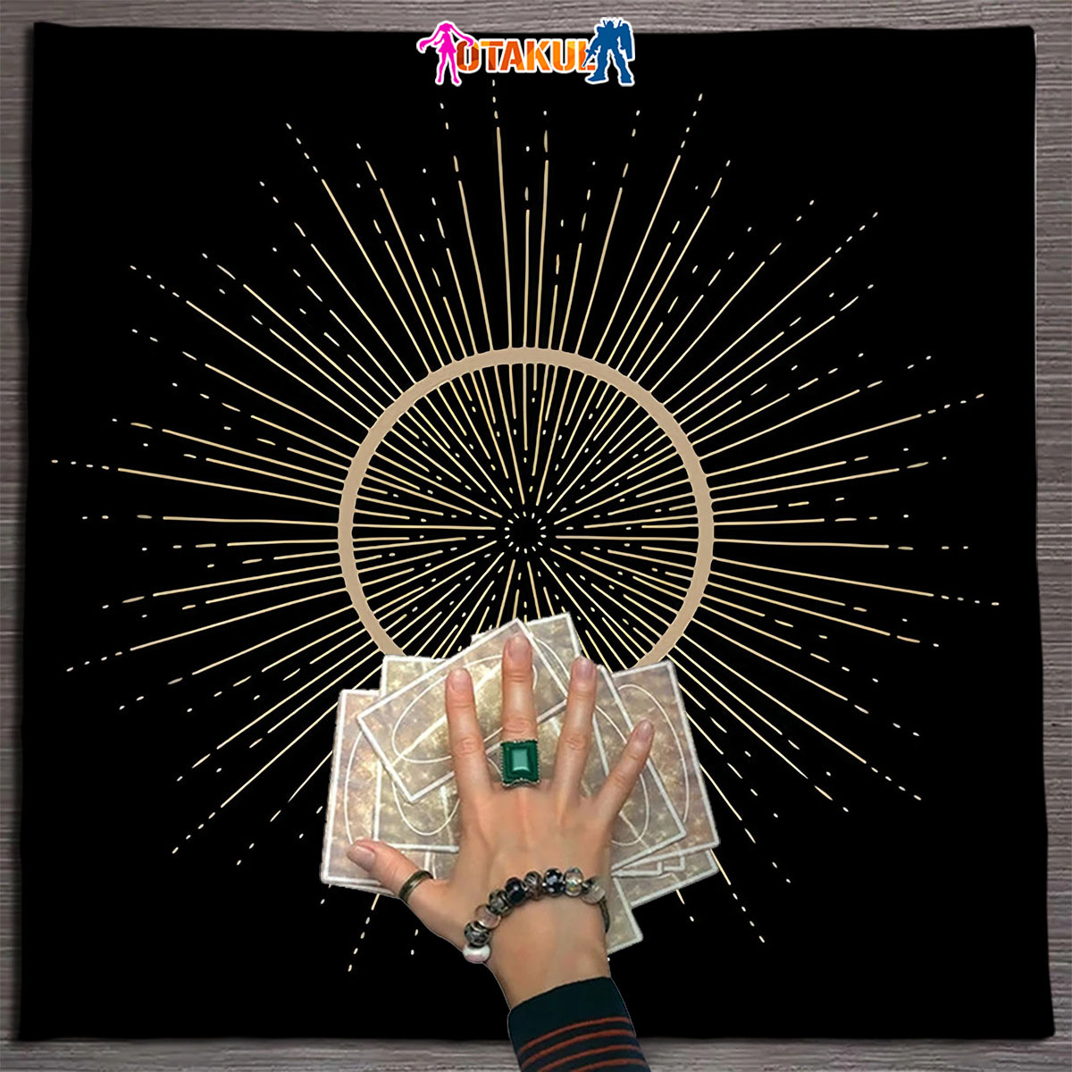 Thảm Trải Bài Fiber Tia Tâm Thức 75*75Cm - Dùng Bói Bài Tarot - Bói Bài Sakura