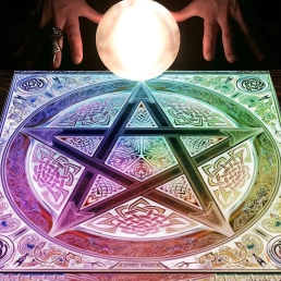 Thảm Trải Bài Fiber Tinh Tú Ngũ Sắc 50*50Cm - Dùng Bói Bài Tarot - Bói Bài Sakura