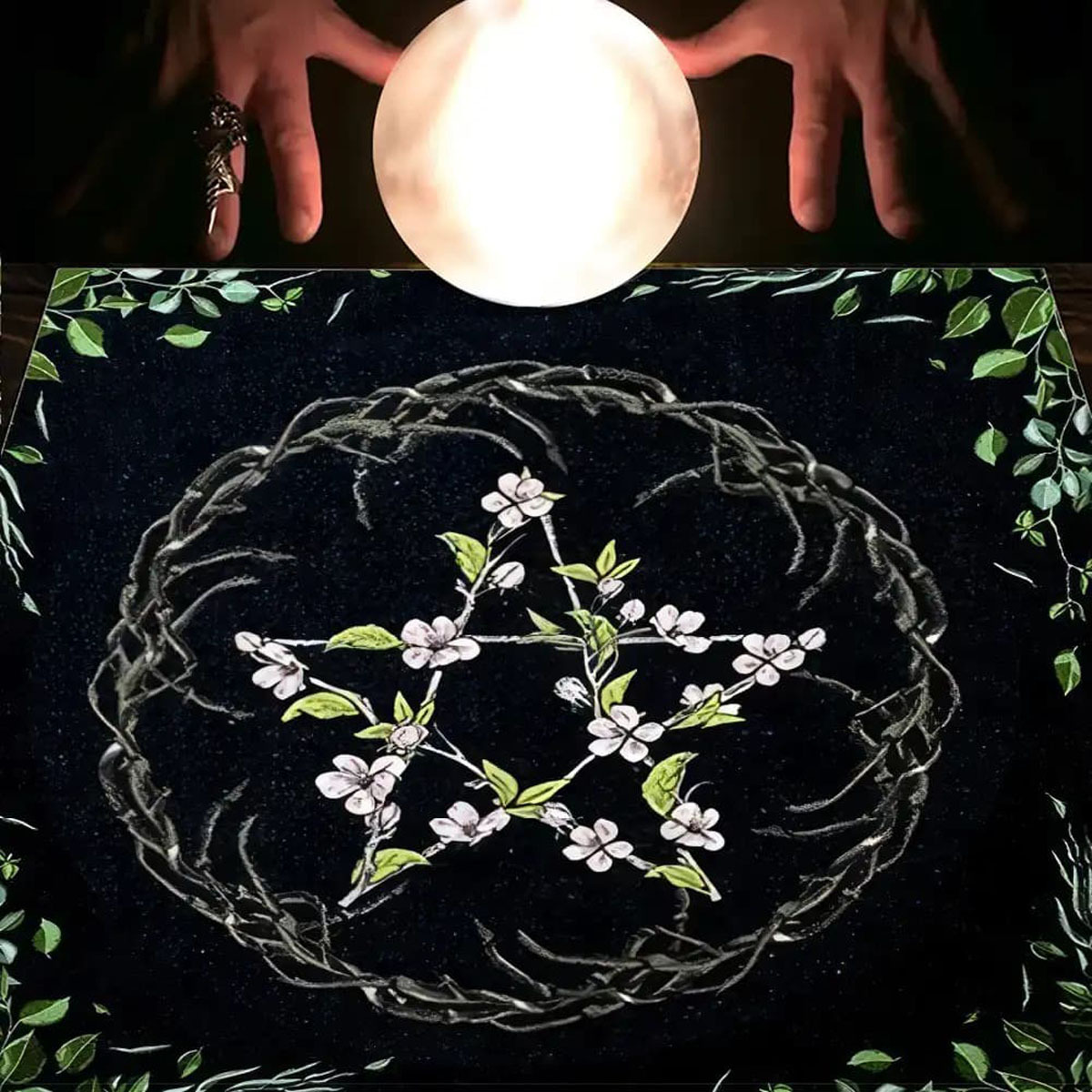 Thảm Trải Bài Fiber Sen Tâm Thức Galaxy 50*50Cm - Dùng Bói Bài Tarot - Bói Bài Sakura