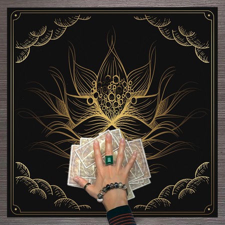 Thảm Trải Bài Fiber Bông Hoa Bí Ẩn 50*50Cm - Dùng Bói Bài Tarot - Bói Bài Sakura