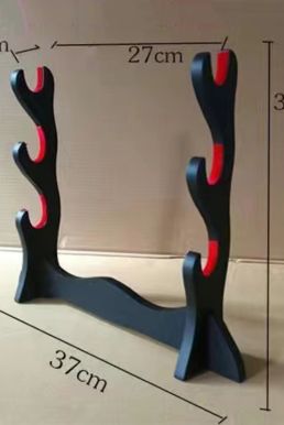 Giá Đỡ Kiếm Để Bàn Gỗ MDF Lót Nhung Đỏ 3 Tầng