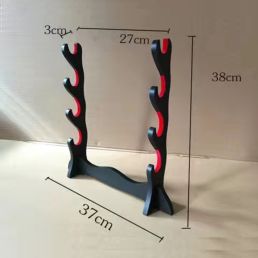 Giá Đỡ Kiếm Để Bàn Gỗ MDF Lót Nhung Đỏ 4 Tầng