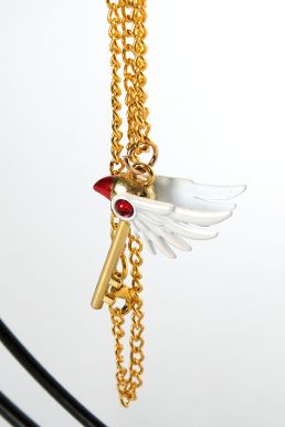 Dây Chuyền Trúc Bi Chìa Khóa Gậy Mỏ Chim Sakura