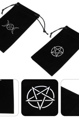 Túi Đựng Bài Tarot Đen Nhung Mịn Màng - Trăng Đôi