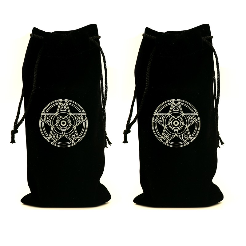 Túi Đựng Bài Tarot Đen Nhung Mịn Màng - Trăng Đôi